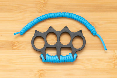 Brass Knuckles with Blue Paracord