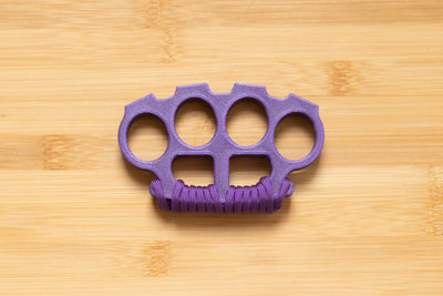 Brass Knuckles with Purple Paracord